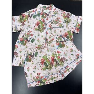 Print Fresh Lightweight Pajama Large Set never worn. Pink with cute Cactus Owls